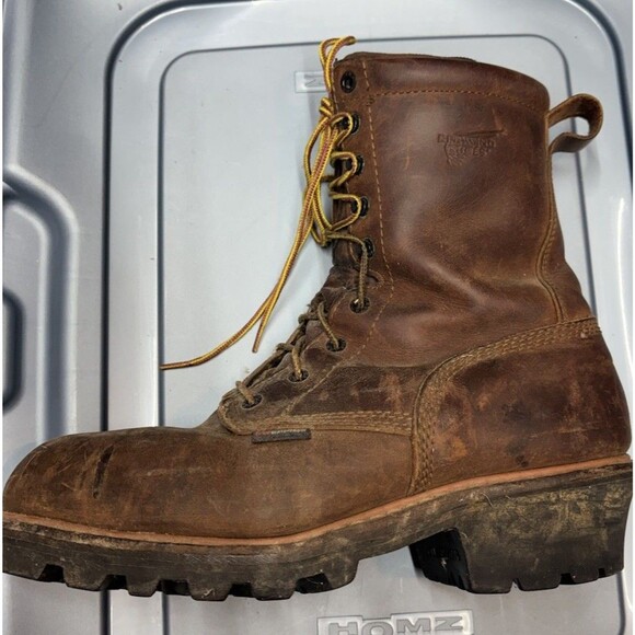 Red Wing 4417 Mens 9.5 D Logger Boots Steel Toe Waterproof Insulated Vibram Sol - Picture 4 of 13